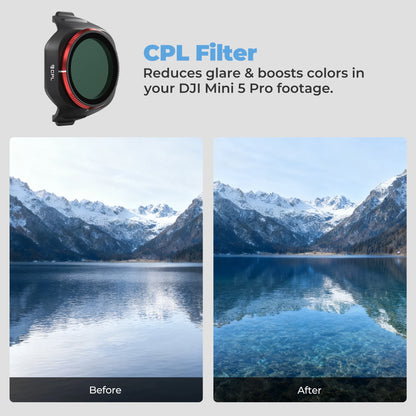 Freewell Everyday 4 Pack Filters for DJI Mini 5 Pro, Included UV, CPL, LPR and Glow Mist 1/4 Drone Filter Accessories