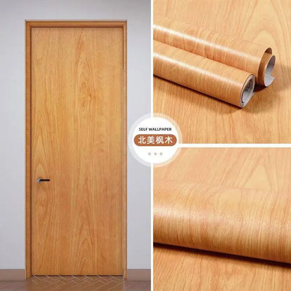 PVC Waterproof Self Adhesive Wallpaper Wall in Rolls Furniture Cabinets Vinyl Decorative Film Wood Grain Stickers For Home Decor