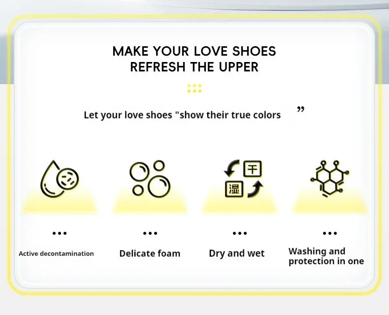 1 set Shoes Cleaner foam dry cleaning suit 150ML Water-Free Foam Sneakers Cleaner Shoe Brush Shoe Cloth Work on White Shoe,Boot