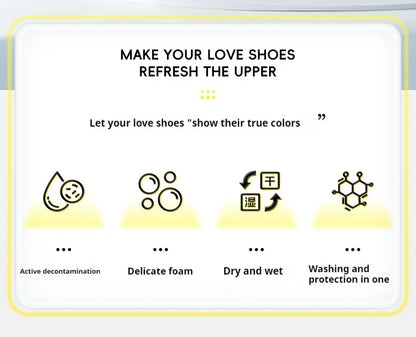 1 set Shoes Cleaner foam dry cleaning suit 150ML Water-Free Foam Sneakers Cleaner Shoe Brush Shoe Cloth Work on White Shoe,Boot
