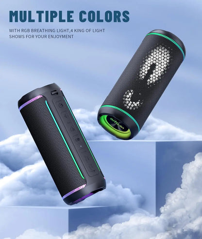 Ortizan Wireless Portable Bluetooth Speaker X30 with 40W Stereo Sound, Rich Bass, IPX7 Waterproof, 30H Playtime, TWS, LED Lights