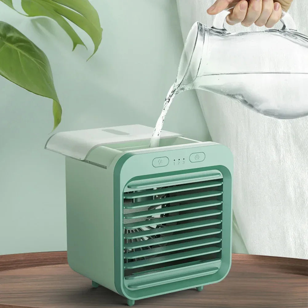 Donirt New Portable USB Chargeable Mini 3 Gear Air Conditioner Cooler Fan Air Conditioner Air Cooling Office Desktop Fan