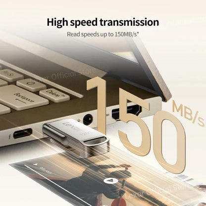 Lexar JumpDrive D40T Encrypted Metal Pen Drive USB 3.2 Type-C Type-A High Speed USB Disk 128GB Flash Memory for PC