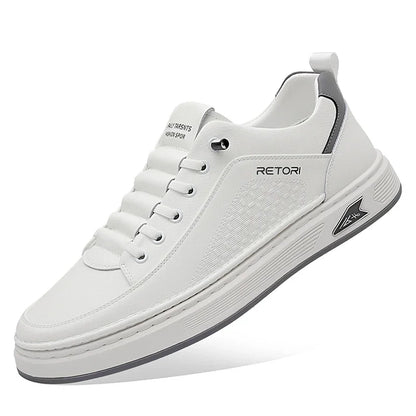 New Men's Shoes High Quality Leather Casual Shoes for Men Designer Sneakers Tenis Masculino Comfort Lace-up White Sport Shoes