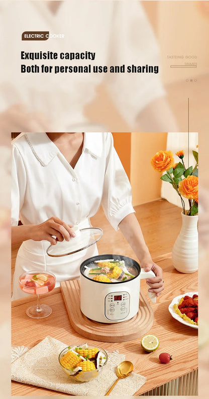 Multifunctional Electric Slow Cooker Portable Dormitory Student Office Staff Mini Electric Pot Stir Stew Non-Stick Rice Cooker