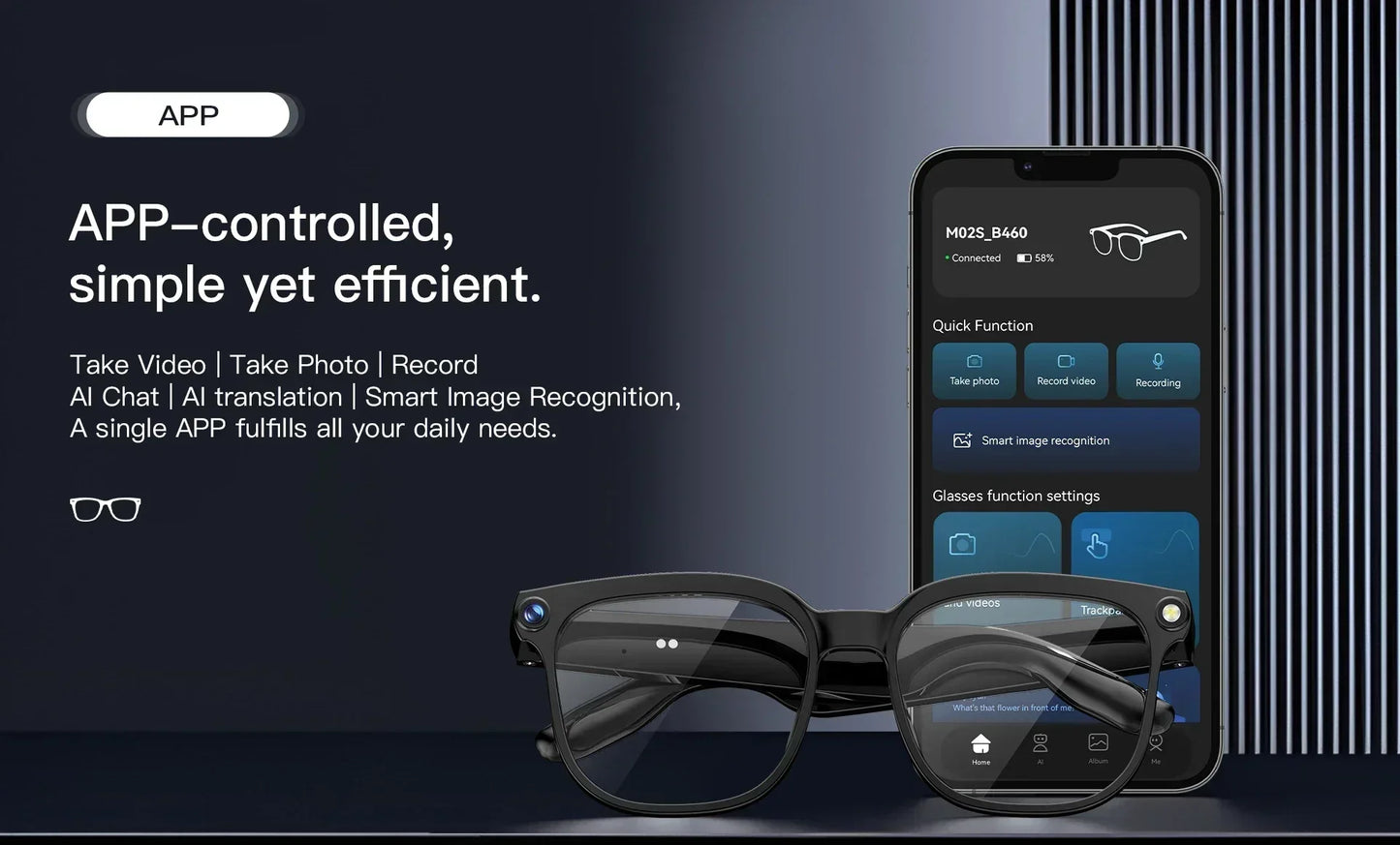 Men AI Smart Glasses 2026 New Color-Changing Translation Glasses 800W Camera Waterproof Call Photo Video Recording Sunglasses
