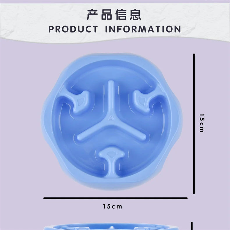 Pet Supplies Color Slow Feeder Cat Bowl Anti-choking Plastic Dog Puzzle Food Bowl, Dog Water Basin For Anxiety Relief