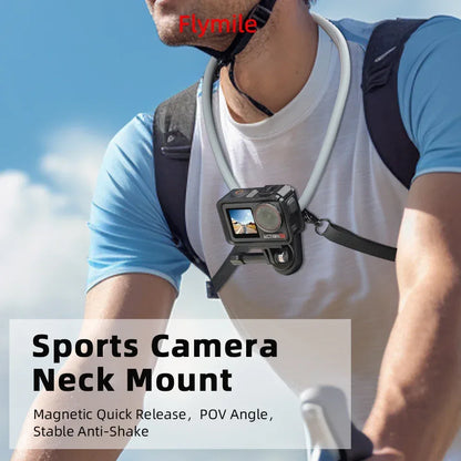 Neck Mount For DJI Osmo Action 5 Pro 4/Gopro 13/Insta360 Ace Pro/2,First Person View Riding Running Vlog Recording Accessories