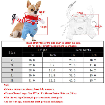 Halloween Funny Dog Clothes Small Medium Large Dogs Cat Cosplay Pets Dress Up Puppy Pullover Chihuahua Costume Party Pet Outfits