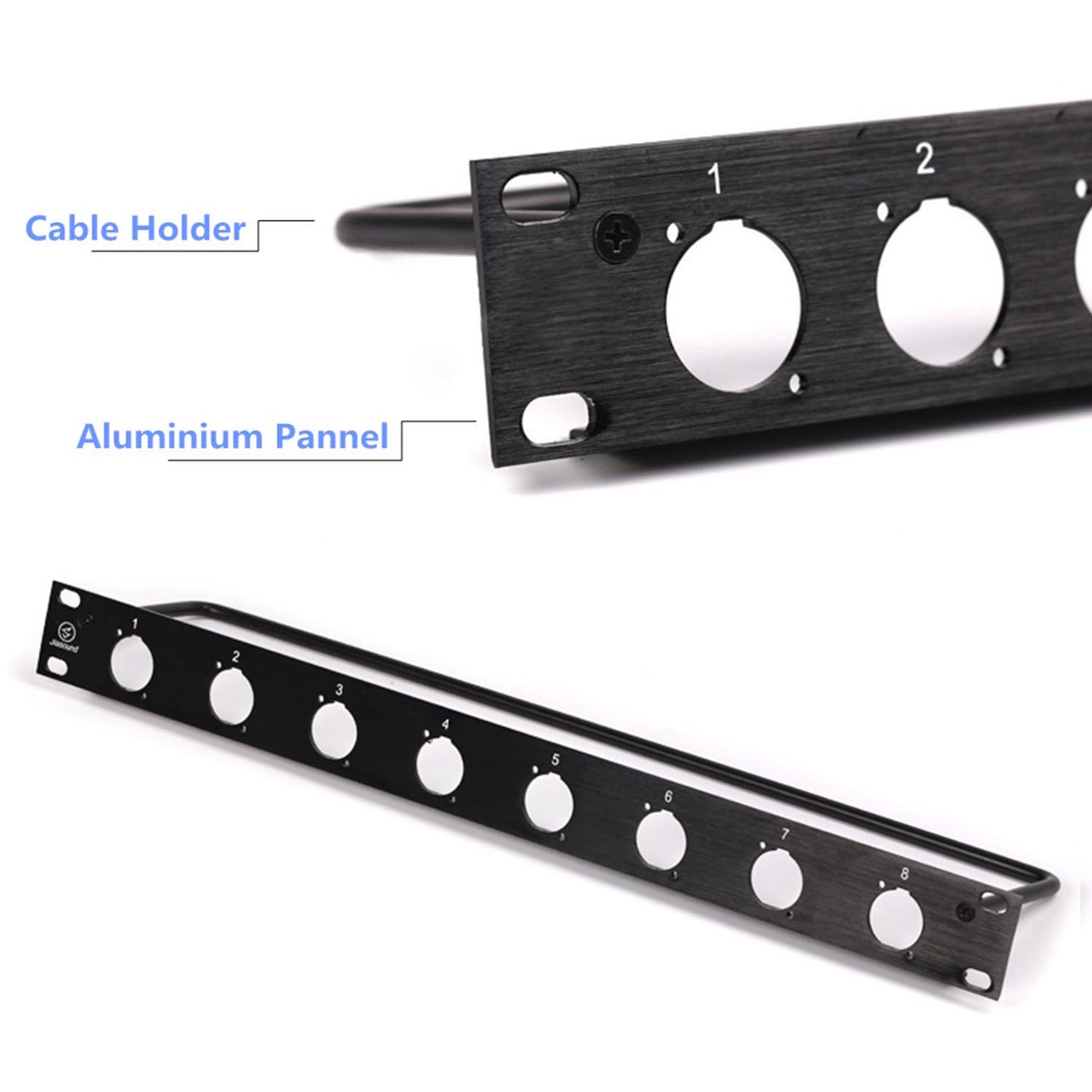 1U 2U Rack Patch Panel 8 12 16 24 Way Channel Flight Case Mount for XLR Connecctor Male Female SpeakOn Cabinet Mounting Panel