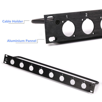 1U 2U Rack Patch Panel 8 12 16 24 Way Channel Flight Case Mount for XLR Connecctor Male Female SpeakOn Cabinet Mounting Panel