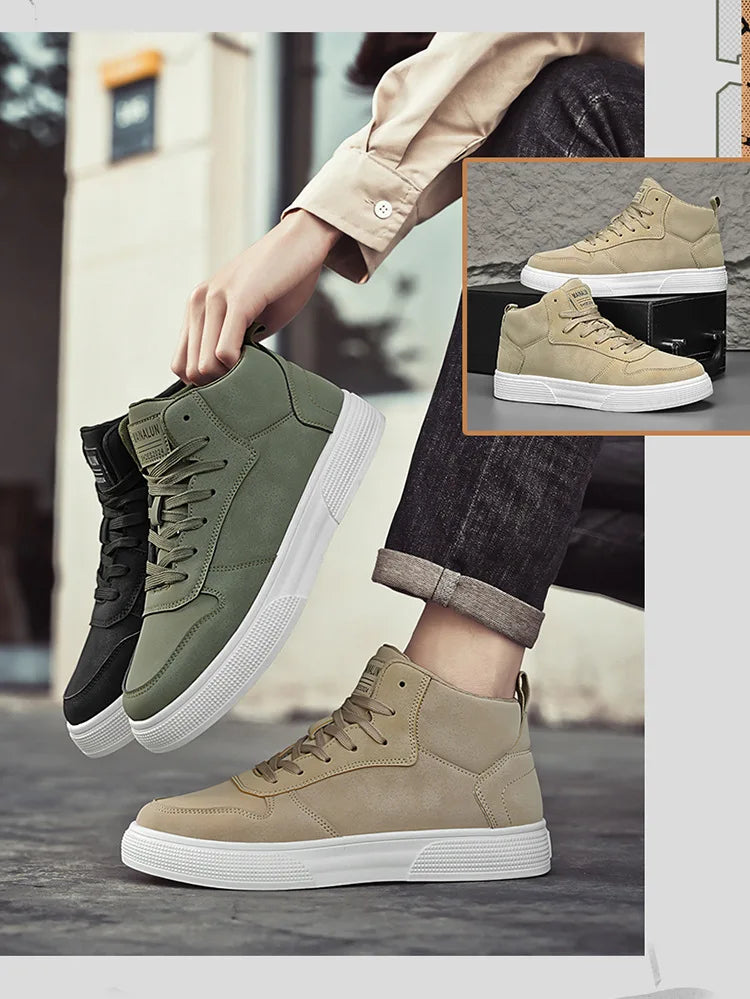 Brand Men's Vulcanzed Shoes Platform High Top Man Sneakers Lightweight Male Running Shoes Breathable Comfort Casual Sport Shoes