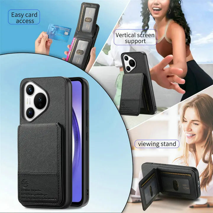 RFID Leather Luxury Case for Huawei Pura 70 Pro Plus 5G Card Cover Flip Back Shell Huawei Pura 70 Ultra Pura70 Pro+ Phone Cover
