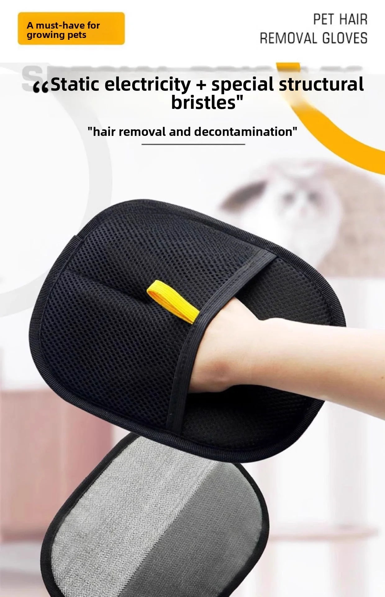 New Pet Grooming Gloves Static Dedusting Brush Pet Hair Remover Brush Removing Dog Cat Hair From Sofa Carpet Clothes