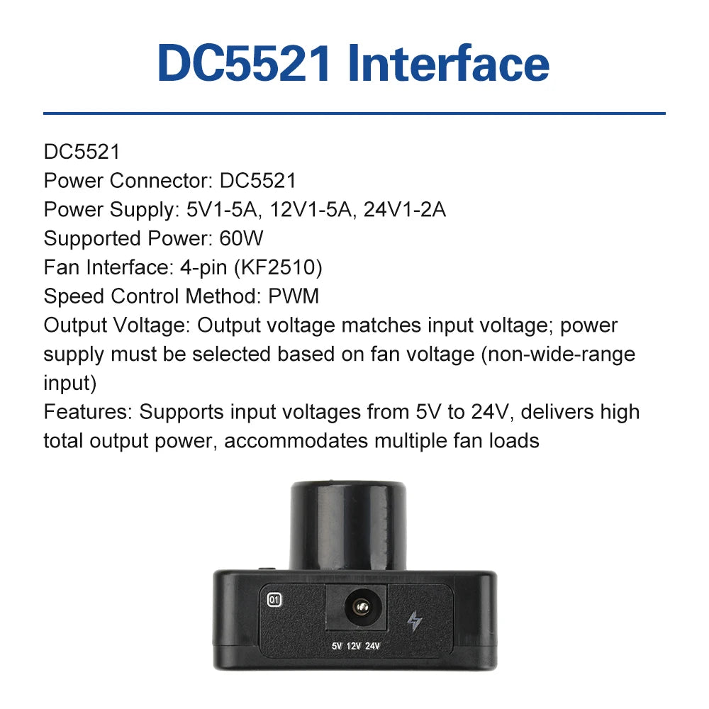 PWM Fan Controller With PD QC Fast Charging DC 12V 24V 5V Multi-Voltage Input Speed Regulator For DIY Cooling Fans