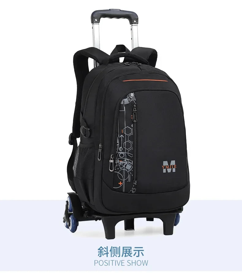 School Rolling backpack bag School Bags with wheels Student wheeled Backpacks for boys Children School Trolley Bag Waterproof