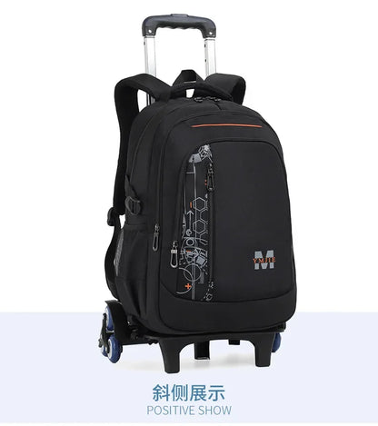 School Rolling backpack bag School Bags with wheels Student wheeled Backpacks for boys Children School Trolley Bag Waterproof