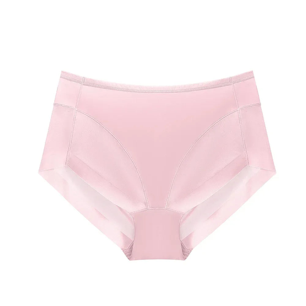 Ice Silk Women Underwear Panties Transparent Mesh Gauze Corset Waist Slimming Black Briefs Female Trainer Shaping Underpants2024
