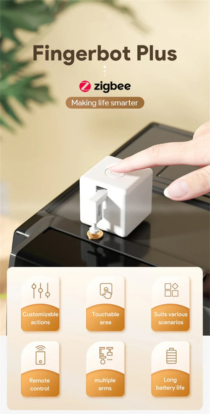 Aubess Tuya WiFi Finger Robot Switch Smart Home ZigBee Mechanical Arm Bot Button Pusher Smart Life Voice Control Alexa Google