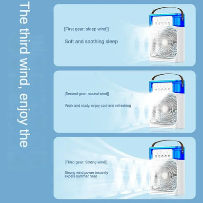 Portable Humidifier Fan AIr Conditioner Household Small Air Cooler Hydrocooling Portable Air Adjustment For Office 3 Speed Fan