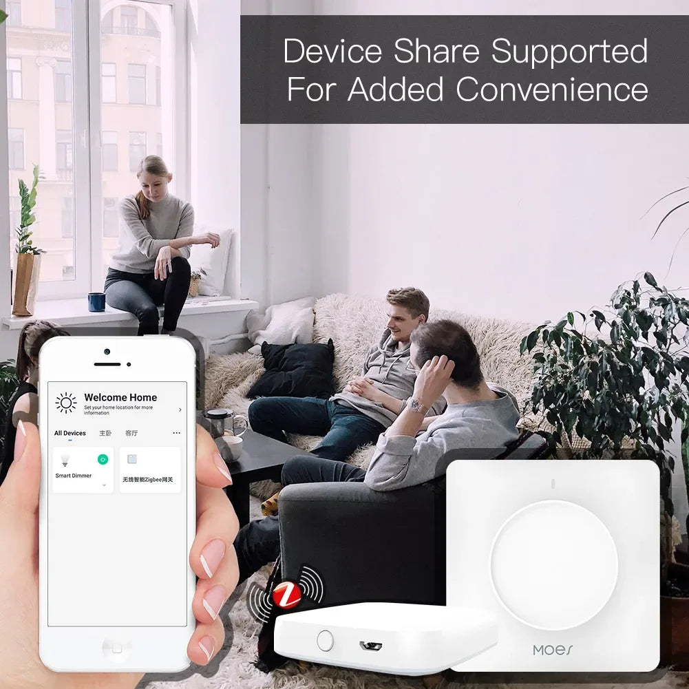New ZigBee Smart Rotary/Touch Light Dimmer Switch Smart Life/Tuya APP Remote Control Works with Alexa Google Voice Assistants EU