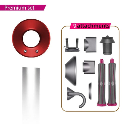 Leafless constant temperature hair dryer for personal hair care and styling; home professional hair style accessories kit (5+1)