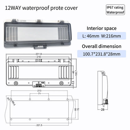 Outdoor Waterproof Window Cover with Lockable Circuit Breaker Electrical Box, Transparent Cover for IP67-Rated Button and Instru
