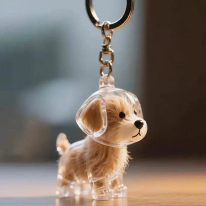 Adorable Dog Hair Storage Pendant Transparent Lovely Pet Hair Storage Box Keychain Handmade DIY Pet Souvenirs for Pet Lovers