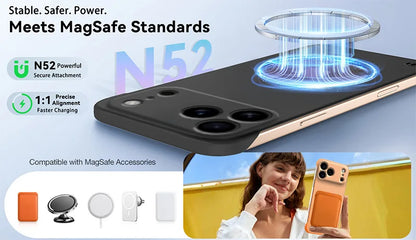 Magnetic Slim for iPhone 17 Pro Max Air Frameless Phone Cases Matte Anti-Scratch Hard PC Cover iPhoneAir 17Pro Shockproof Armor