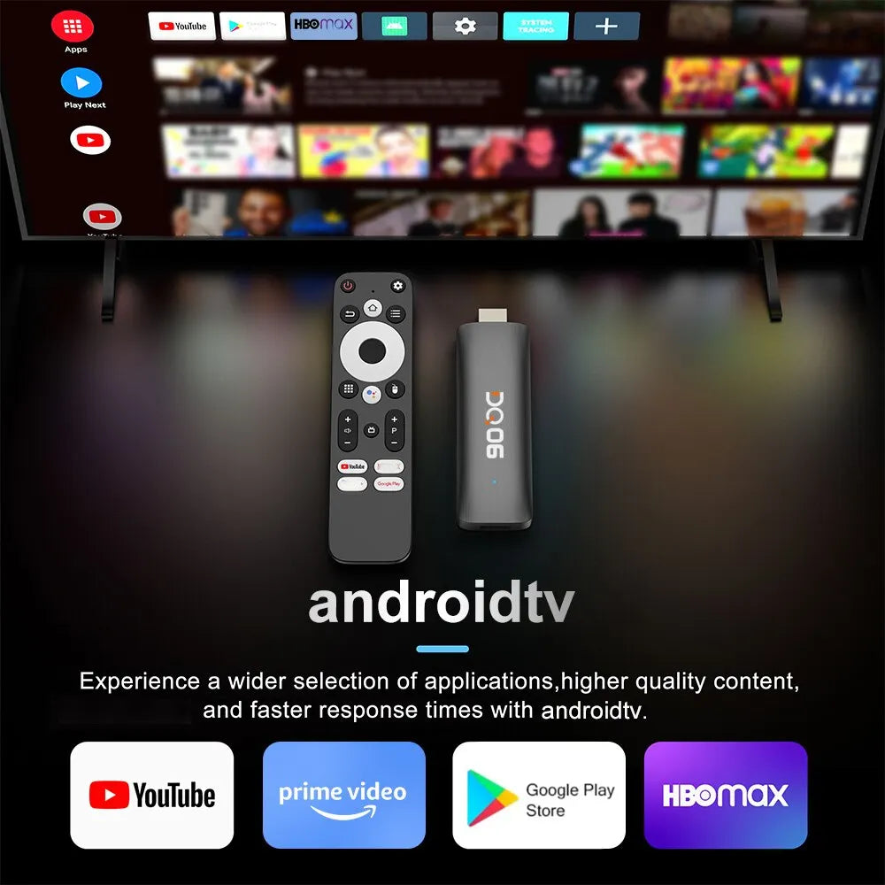 DQ06 ATV Mini TV Stick Android12 Allwinner H618 Quad Core Cortex A53 Support 8K Video 4K Wifi6 BT Remote TVBox Media player