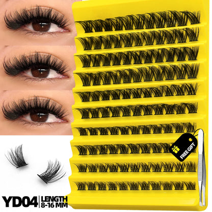 GROINNEYA Cluster Lashes Natural Eyelash extension Volume Individual Lashes Mixed Tray Faux Mink Lashes Cilias Makeup
