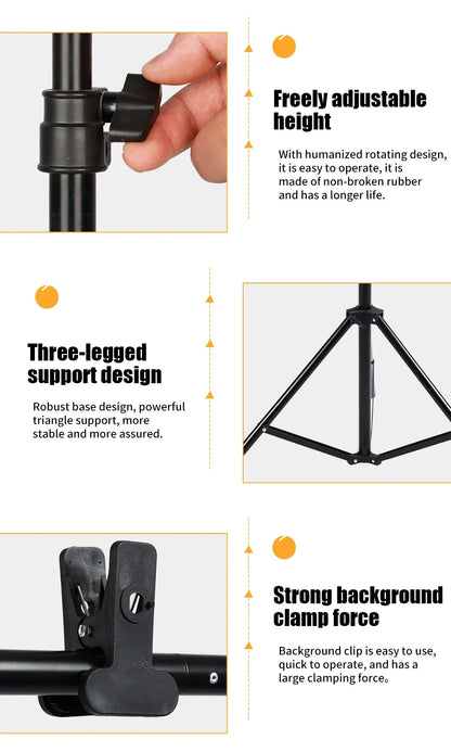 T-shaped Photography Background Stand Adjustable Support System For Photo Studio Green Screen Chromakey Backdrop Accessories