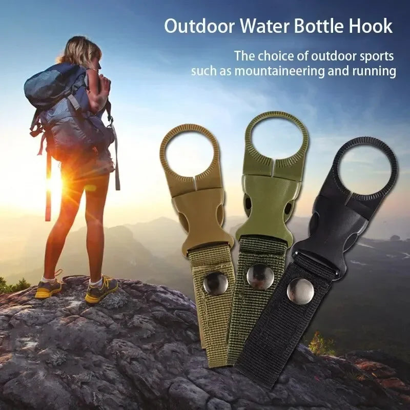 3Pcs Outdoor Tactical Nylon Webbing Water Bottle Clip Multifunctional Climbing Clip Portable Water Bottle Quick Clip Clamp Clip