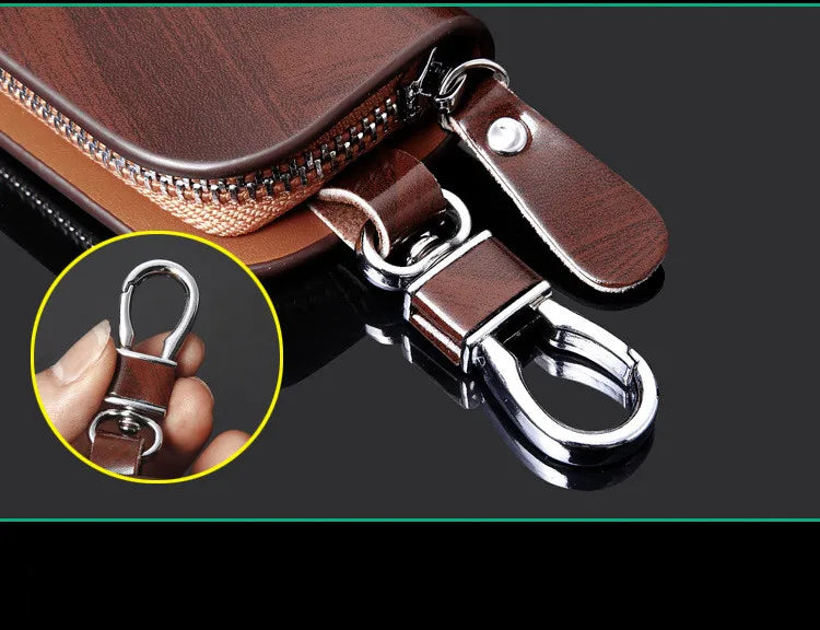 Universal Car Key Bag Cover Case Leather Key Wallet For Opel Chevrolet Jeep Hyundai Ford Mazda Nissan Infiniti Car Accessories