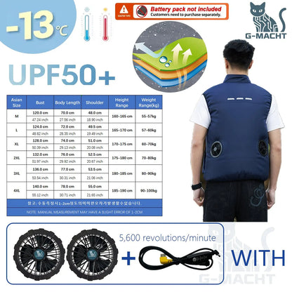 2026 New Cooling Vest Air Conditioner Clothes 3 Gears Wearable Cooling Fan Vest Breathable Sleeveless Workwear For Summer Outdoo