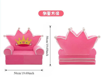 Three-layer folding children's small sofa cartoon kindergarten baby seat stool plush toy lazy sofa removable
