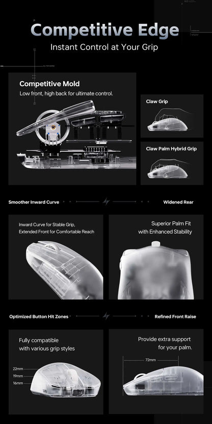 ATK Blazing Sky ZERO Ultralight Wireless Gaming Mouse Dual 8K PAW3950Ultra Transducer Wireless Mouse Ergonomic Mouse Foggy Mice