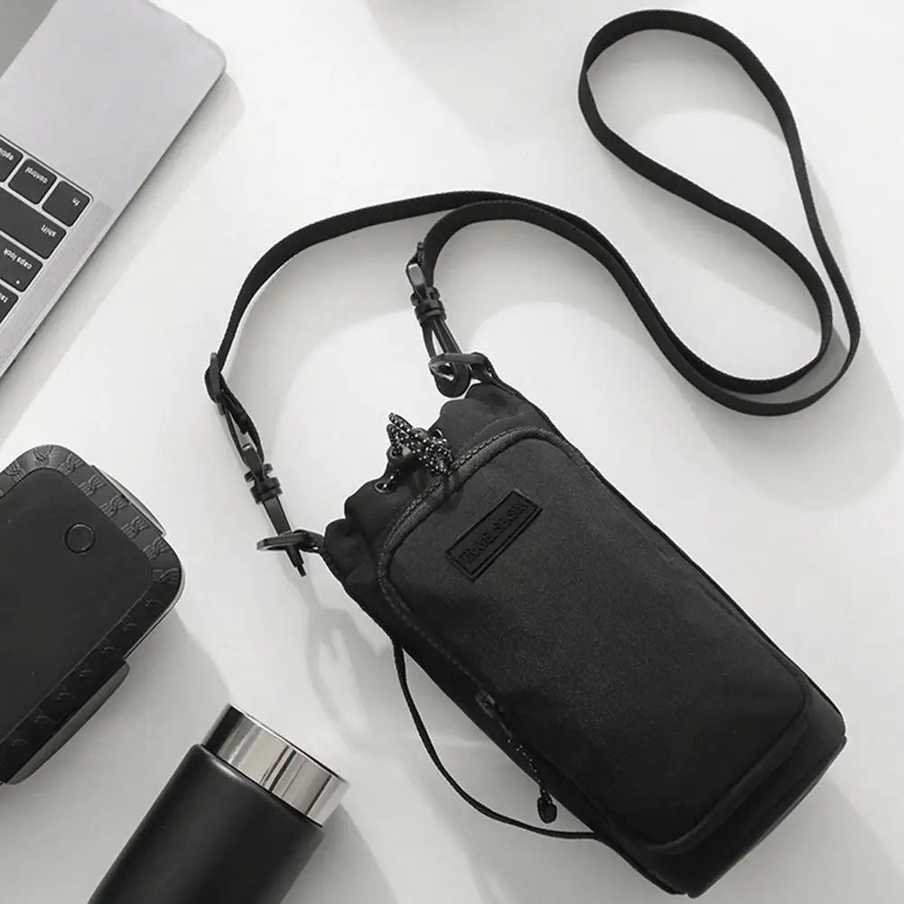 Portable Water Bottle Bag with Adjustable Shoulder Strap Water Bottle Sleeve for Walking Hiking Camping Gym Insulated Protective