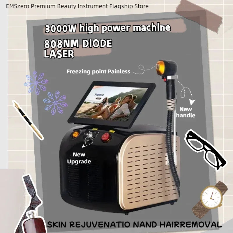 4000W Ice Point Painless 808nm laser Permanent Hair Removal Device 4 Wavelength Semiconductor Laser Full Body Custo