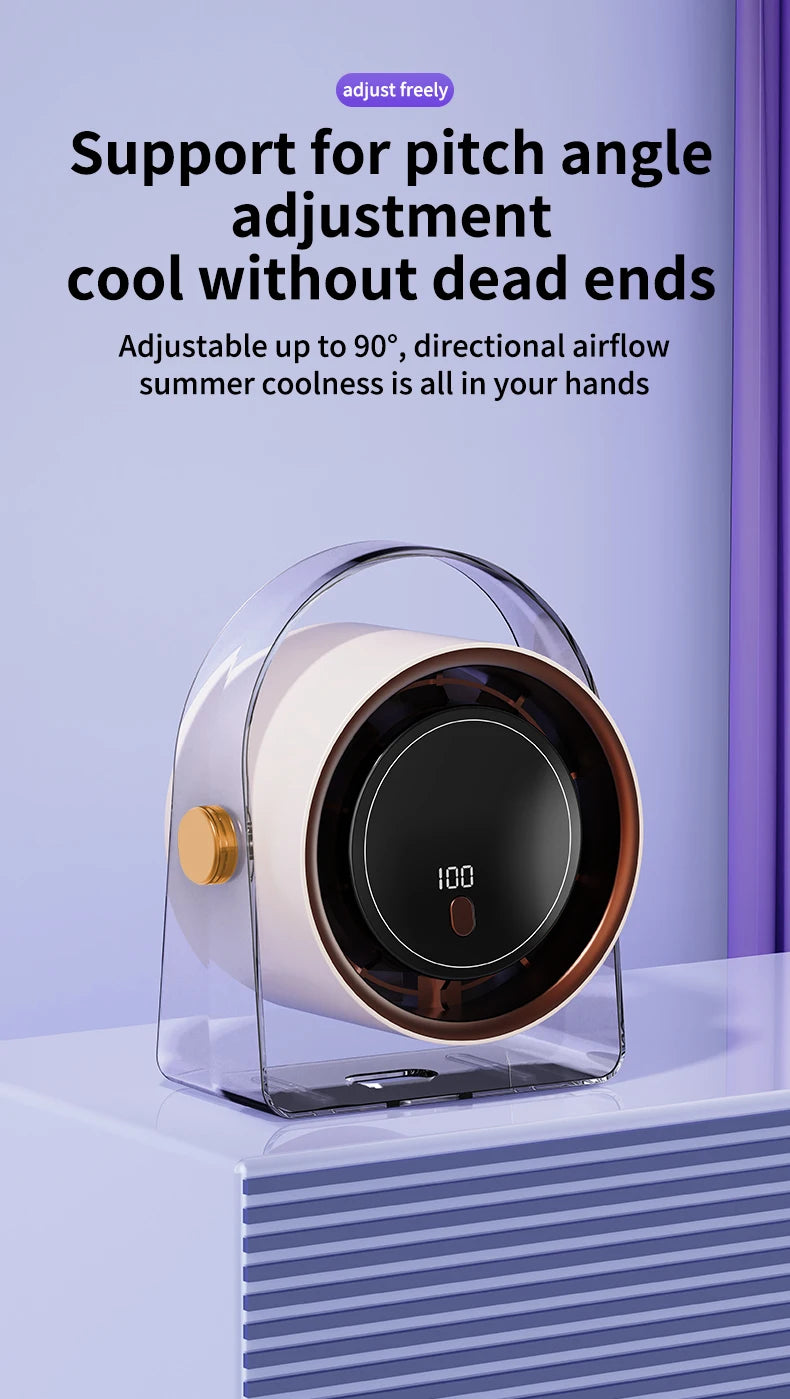 Portable Smart Electric Fan 100-speed Usb Small Fan Mini Office Dormitory Desktop Air Cooler Ceiling Fan Wall-mounted Air Cooler