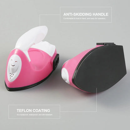 Garment Iron Mini Handheld Garment Iron Non-Stick Portable Electronic Iron for DIY Art and Craft with US Plug Mini Garment Iron
