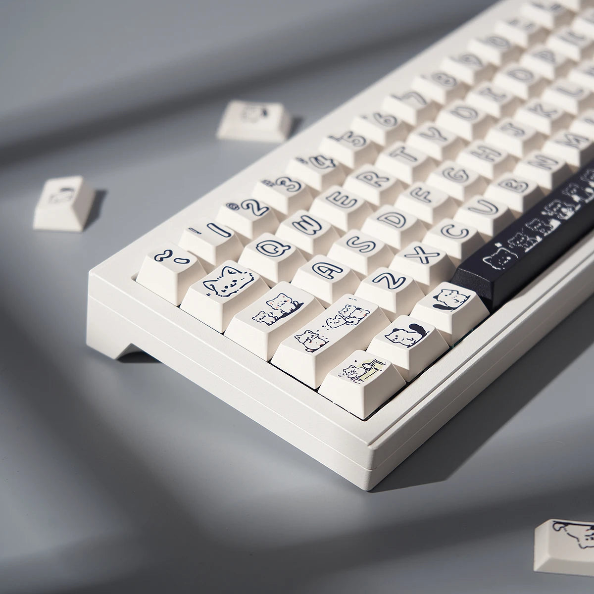148 Keys Cute Kitten Cat Keycaps DYE-SUB Cherry Profile PBT Keycaps For Cherry MX Switch Mechanical Keyboards