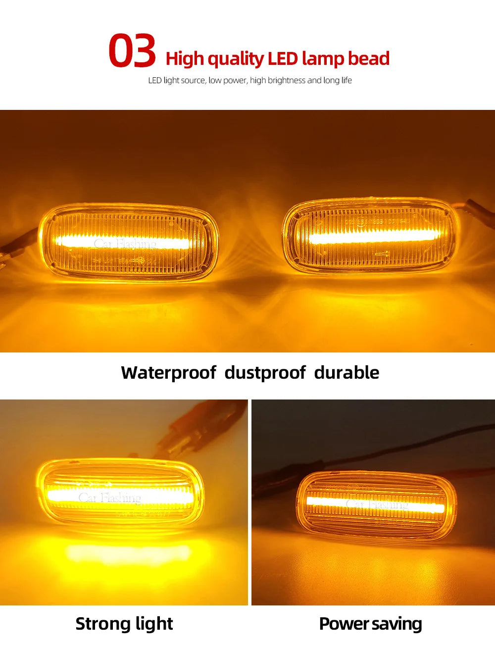 1 Set for Audi A3 S3 8L 2000-2003 A8 D2 1999-2002 TT 8N 2000-2006 LED Dynamic Side Marker Turn Signal Lights Indicator Lamps