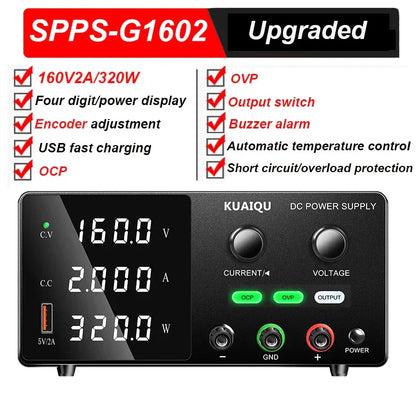 KUAIQU High Precision 30V10A Adjustable DC Stabilized Power Supply, Laboratory Specific Digital Display Power Supply, Aging Test