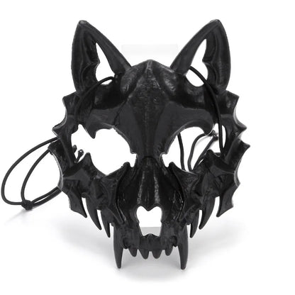Halloween Mask Half-face Mask Cos Dragon God Fierce Tiger Night Fork Tengu Man Wolf Mask Performance Skull Masks