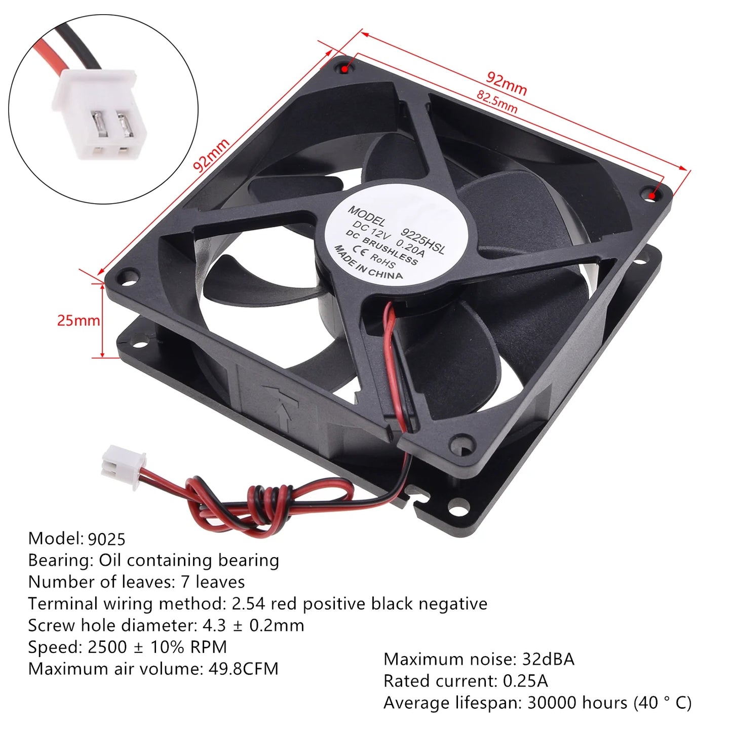 Silent DC12V Brushless Oil Content Cooling fan，for Power Supply Toy Chassis Multiple Sizes Available 2 3 4 5 6 7 8 9CM Silent