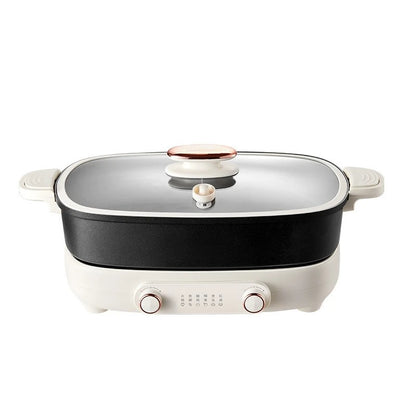 220V Non Stick Electric Hotpot Household Mandarin Duck Split Multi Functional  Electric Boiling Pot