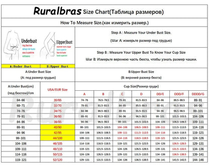 Ruralbras Sexy Full Cup C D E F G Bras For Women Push Up Seamless Comfortable Cotton Lingerie TOP Big Bust 36-52 Lace Undearwear