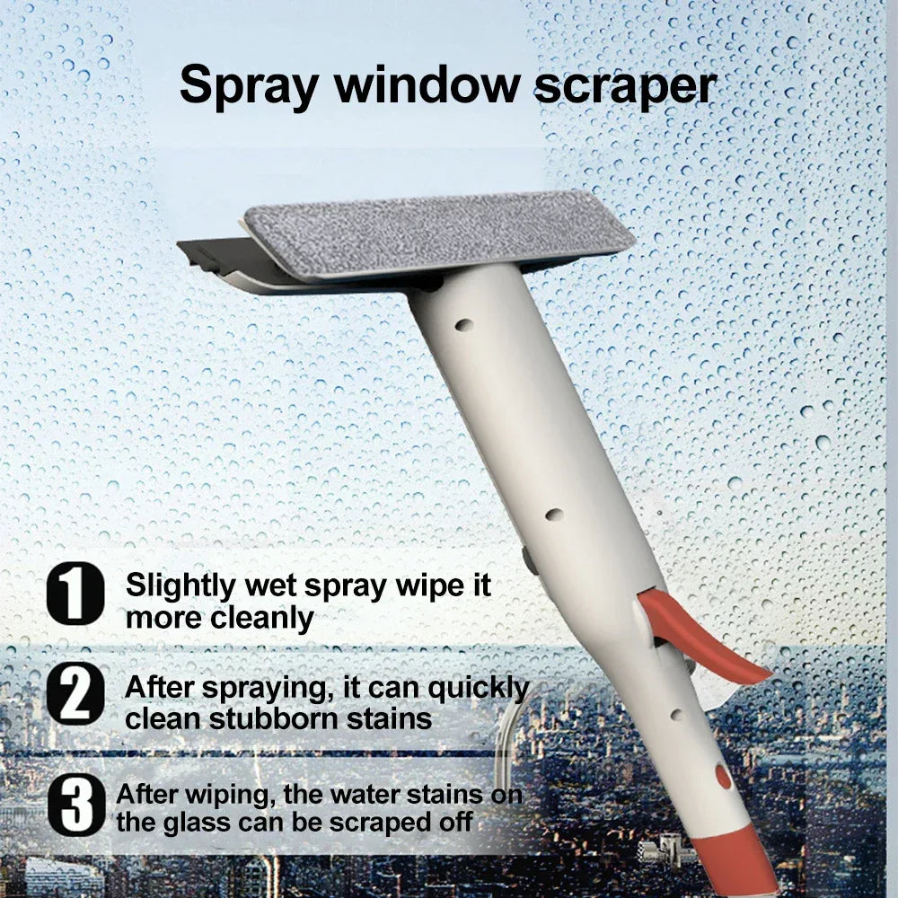3-in-1 Windows Glass Cleaning Kit Adjustable Height Cleaner Mop Household for Car Windshields With Scraper Glass Spray Washer