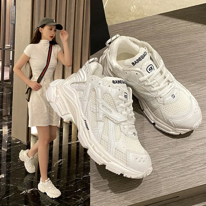 New Women Breathable PU Leather Sneakers Running Flat Shoes Sport Shoes Breathable Casual Shoes Women Chaussure Femme Sapatos